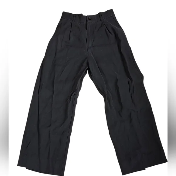 Zara Black Wide Leg Pleated Pants Size XS EUC - Picture 1 of 5